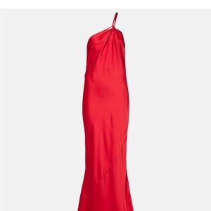 Norma Kamali Red Asymmetrical One-Shoulder Gown